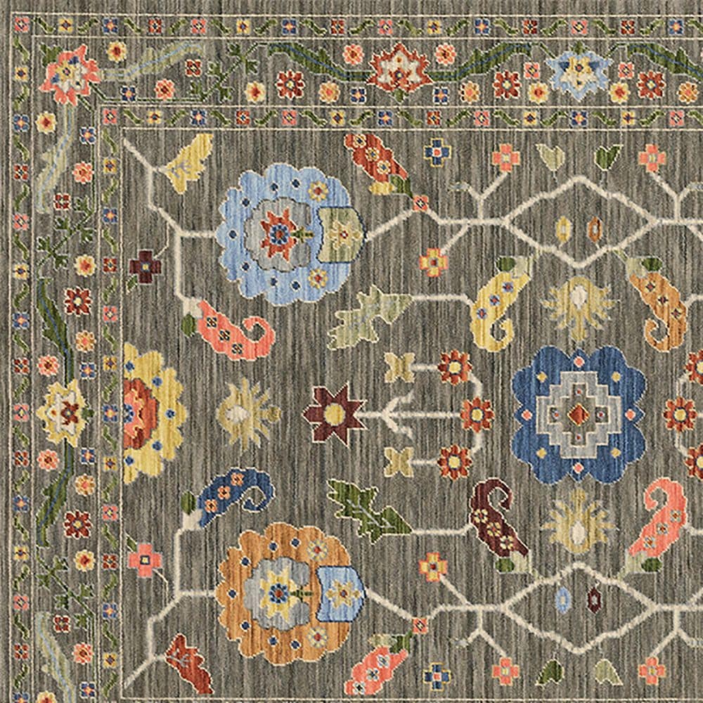 Oriental Weavers Lucca Aztec Floral 9&#39;10&quot; x 12&#39;10&quot; Grey Area Rug, , large