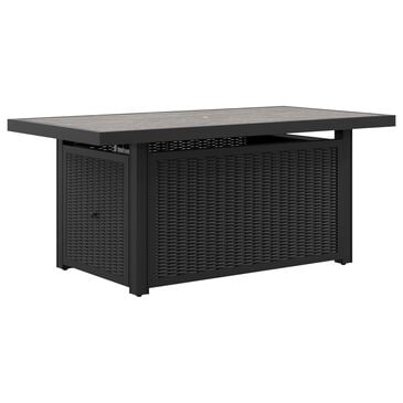 Ashley Beachcroft Rectangular Fire Pit Table in Black and Light Gray, , large