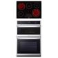LG 2-Piece Kitchen Package with 6.4 Cu. Ft. Wall Oven and 30" Electric Cooktop in Print Proof Stainless Steel and Black, , large