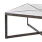 Furniture Worldwide Abstraction Cocktail Table in White and Aged Bronze, , large