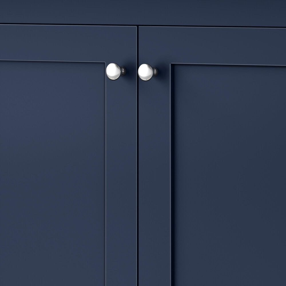 Lexora Home Dukes 30&quot; Single Bathroom Vanity in Navy Blue with 2 cm White Cultured Marble Top and Rectangular Sink, , large
