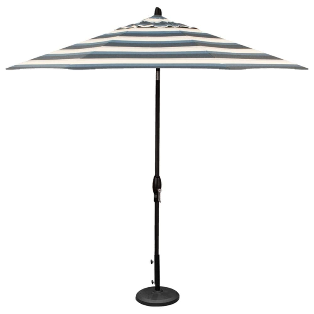 Treasure Garden 9" Umbrella with Black Base in Gateway Coast Stripe, , large