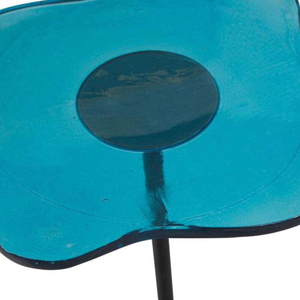 Bassett Mirror Company Elijah Accent Table in Blue and Matte Black, , large