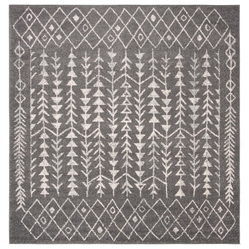 Safavieh Tulum TUL262F 6"7" Square Ivory and Dark Grey Area Rug, , large
