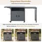 Hearth and Haven Outdoor Kitchen Island Cart with Dual Expandable Stainless Steel Tabletops in Gray, , large