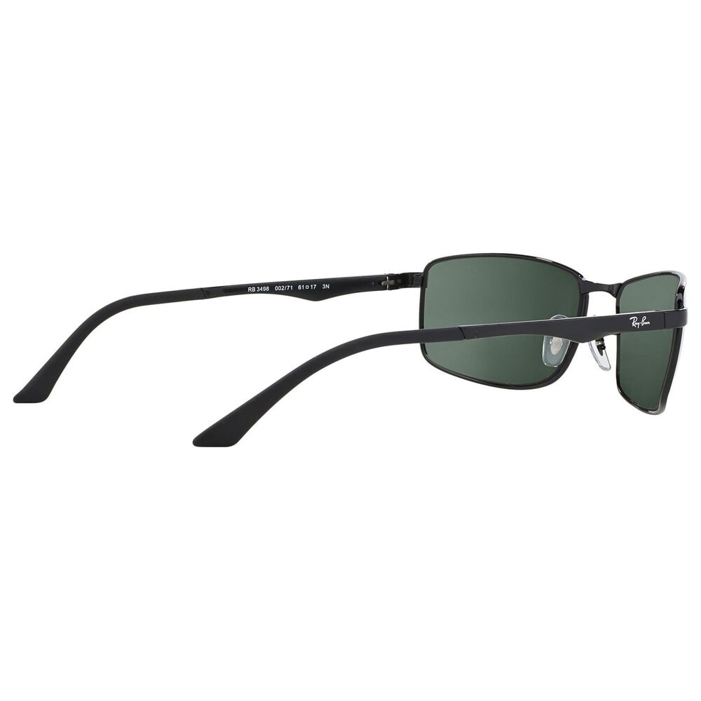 Rayban Glasses Sunglasses with Green Lenses in Polished Black, , large
