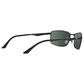 Rayban Glasses Sunglasses with Green Lenses in Polished Black, , large