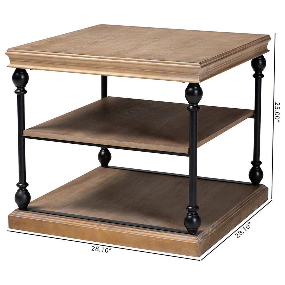 Baxton Studio Sebastian End Table in Greywashed and Black, , large