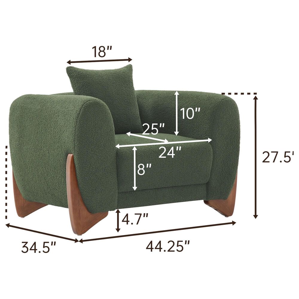 Morden Fort Cloud Boucle Arm Chair in Green, , large