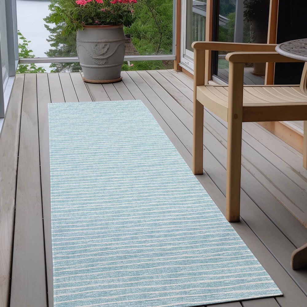 Dalyn Rug Company Laidley 2&#39;3&quot; x 12&#39; Sky Blue Indoor/Outdoor Runner, , large
