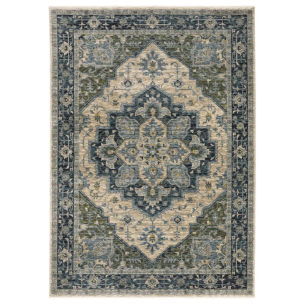 Oriental Weavers Aberdeen Oriental 2" x 3" Blue Area Rug, , large