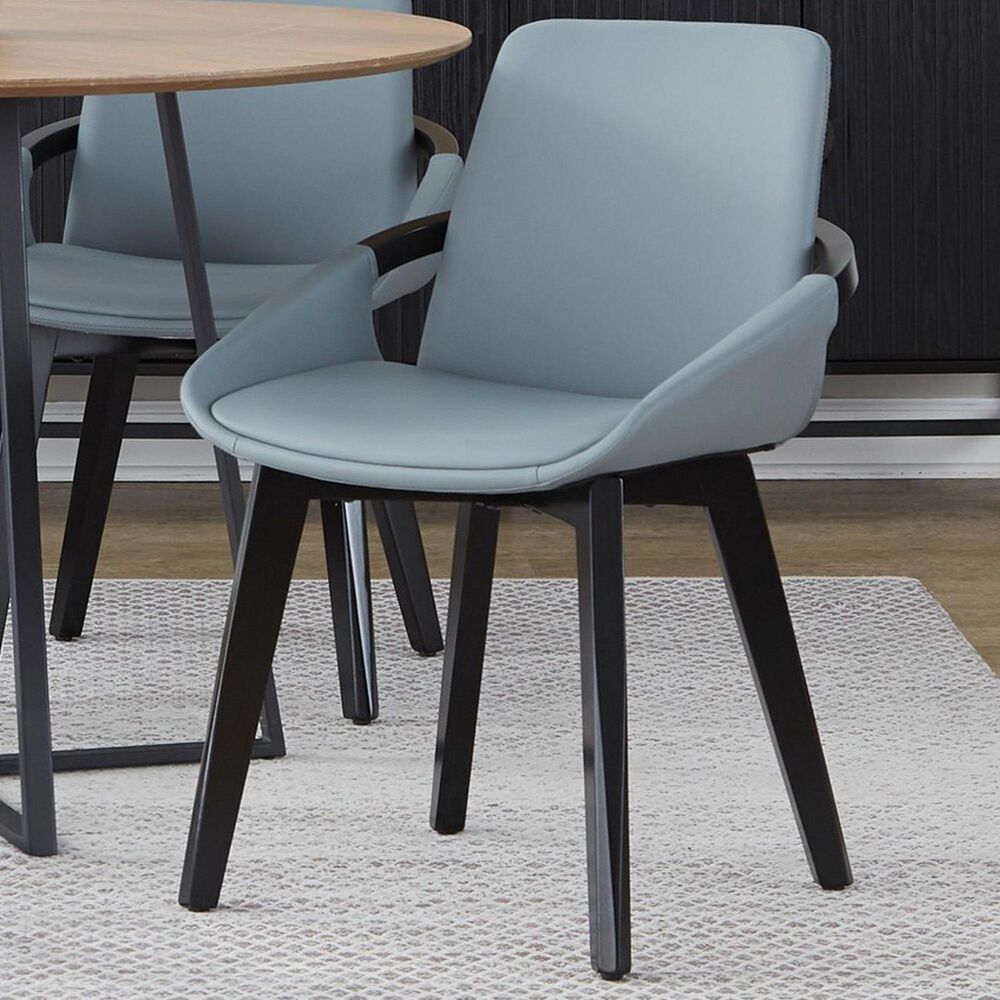 LumiSource Cosmo Accent Chair with Faux Leather Cushion in Grey, , large
