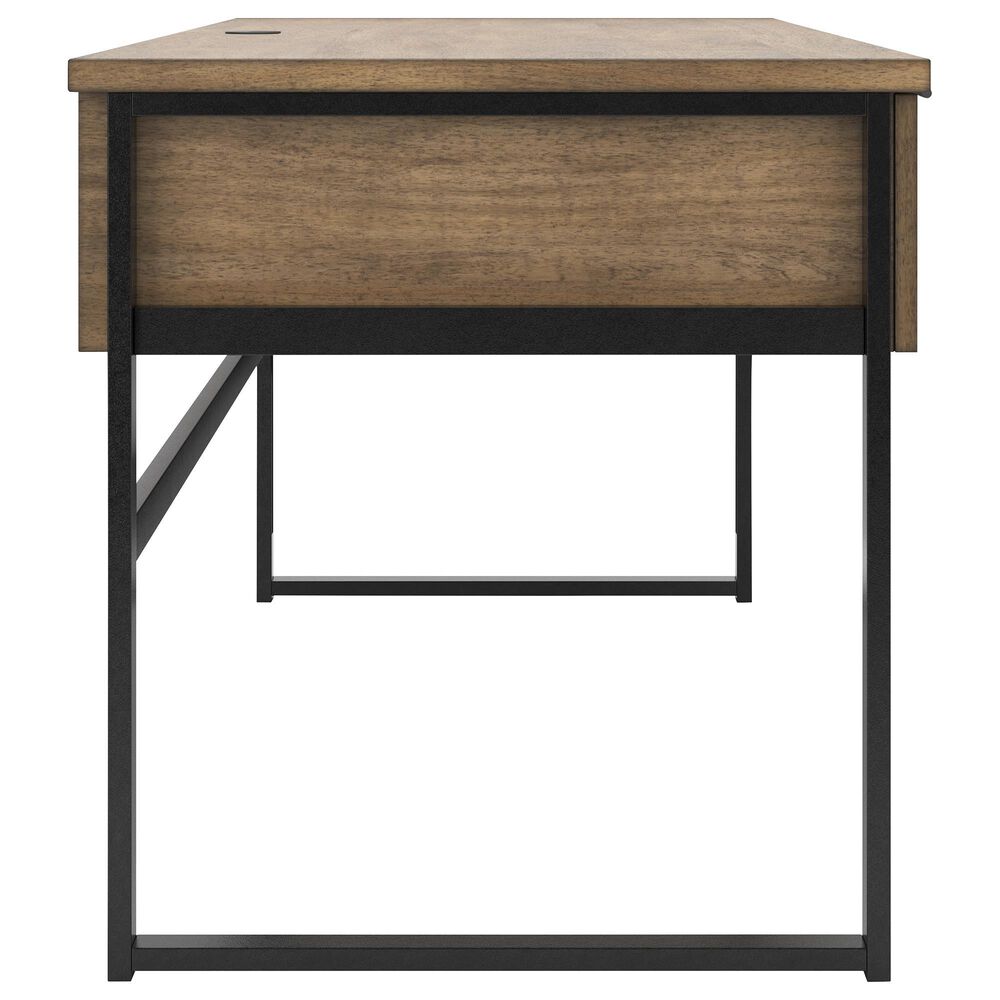 Ashley Montia 67&quot; Writing Desk in Light Brown and Gunmetal Gray, , large
