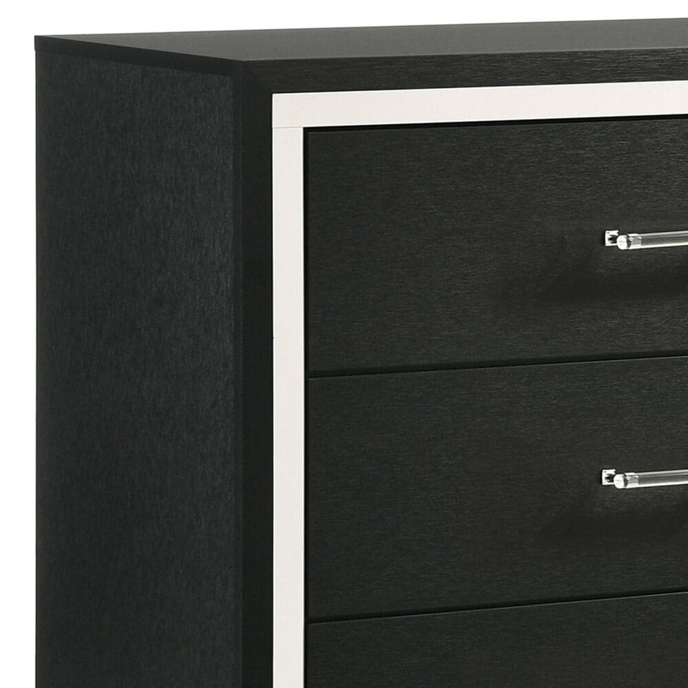Coaster Tisdall and Lucia 3-Piece Queen Bedroom Set in Black and Chrome, , large