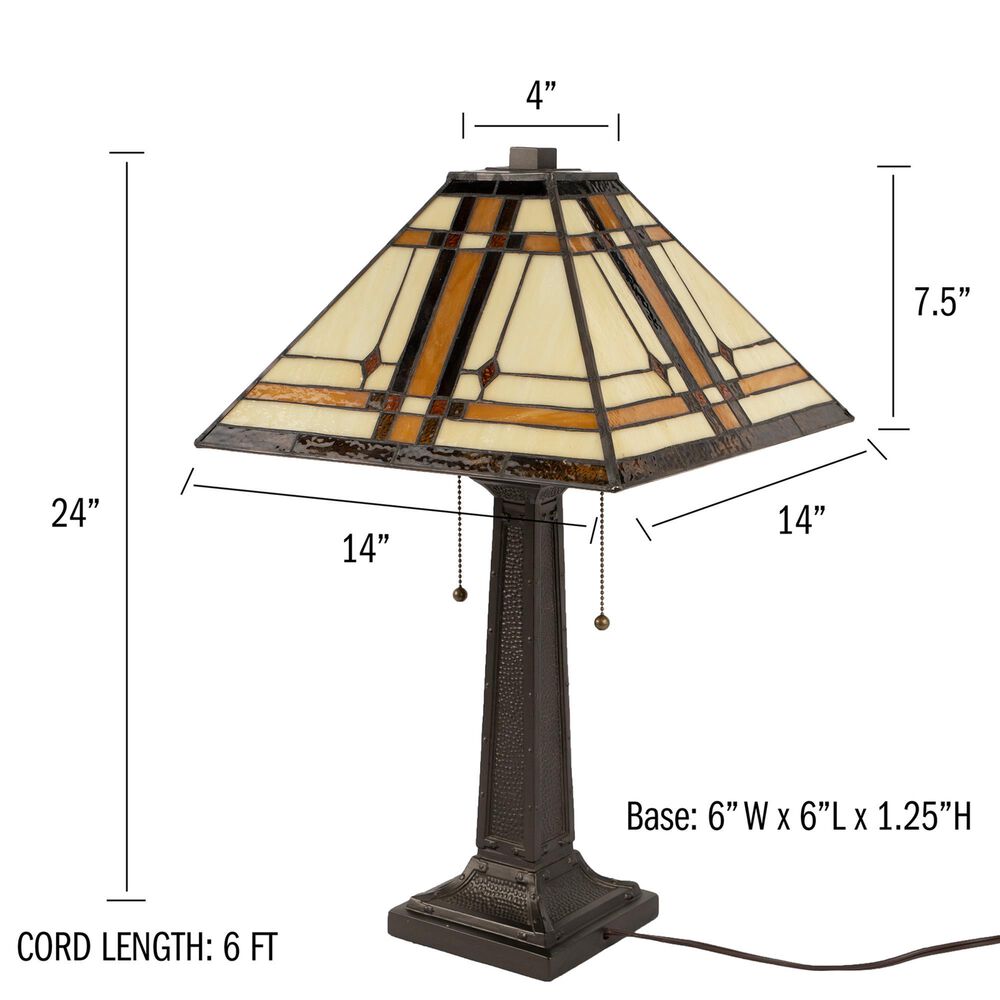 Timberlake Tiffany Style Mission Table Lamp in Multicolor, , large