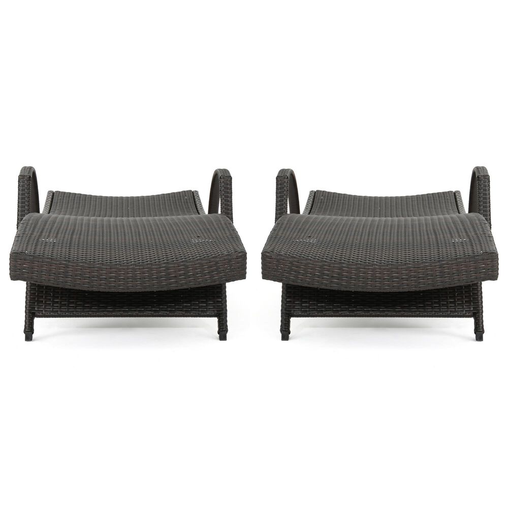 Noble House Salem Patio Chaise Lounge in Multi-Brown &#40;Set of 2&#41;, , large