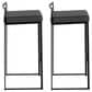 Lumisource Fuji Stackable Barstool with Grey Faux Leather Cushion in Black (Set of 2), , large