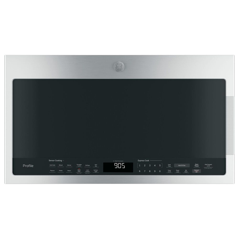 GE Profile 5.3 Cu. Ft. Smart Induction Electric Range and 2.1 Cu. Ft. Over-the-Range Sensor Microwave Oven in Fingerprint Resistant Stainless Steel, , large