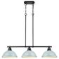 Golden Lighting Duncan 3-Light Pendant with Seafoam Shade in Matte Black, , large
