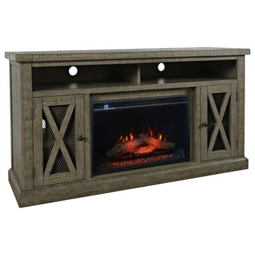 Waltham Telluride 60" TV Stand with Electric Fireplace in Driftwood, , large