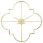 Maple and Jade Open Frame Quatrefoil Decorative Wall Clock in Satin Gold, , large