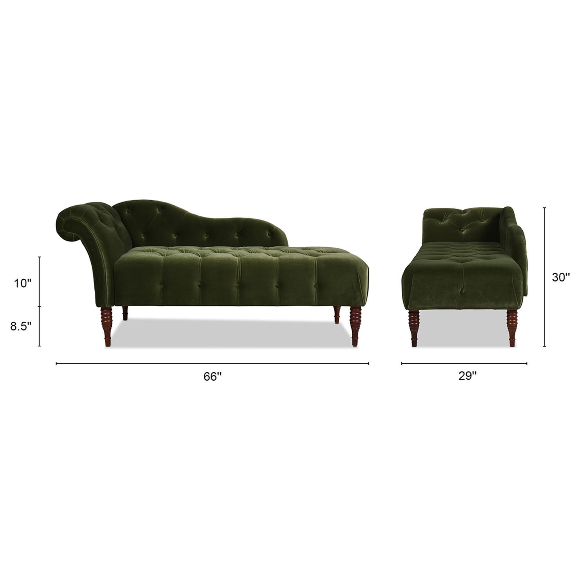 Jennifer Taylor Home Samuel Right Arm Facing Chaise Lounge in Olive Green Velvet NFM