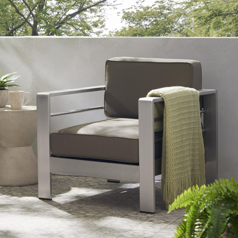 Hearth and Haven Cape Coral Outdoor Club Chair in Silver, , large