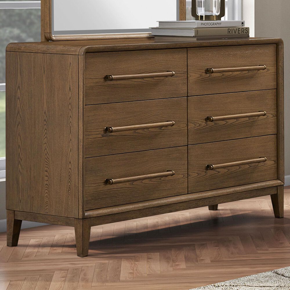 Sterling Timber Elure Youth 6-Drawer Dresser in Latte, , large