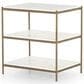 Four Hands Felix Nightstand in Polished White and Antique Brass, , large