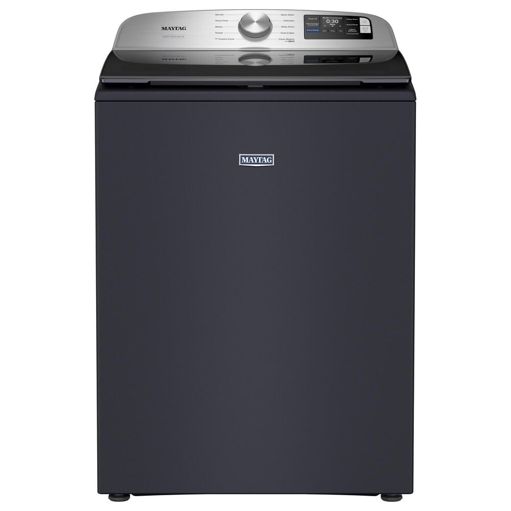 Maytag 5.3 Cu. Ft. Smart Top Load Washer and 7.4 Cu. Ft. Smart Electric Top Load Dryer Laundry Pair in Midnight Steel, , large