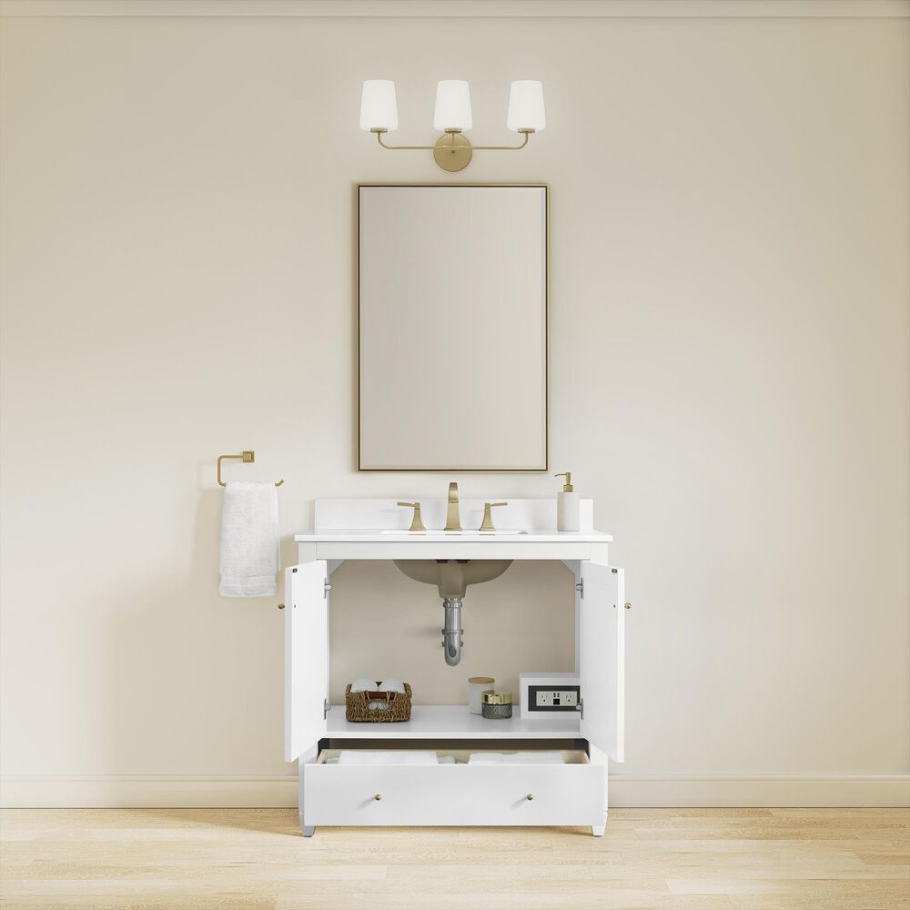 37B Claudine 36" Single Bathroom Vanity in Bright White with Glossy White Composite Stone Top and Backsplash, , large