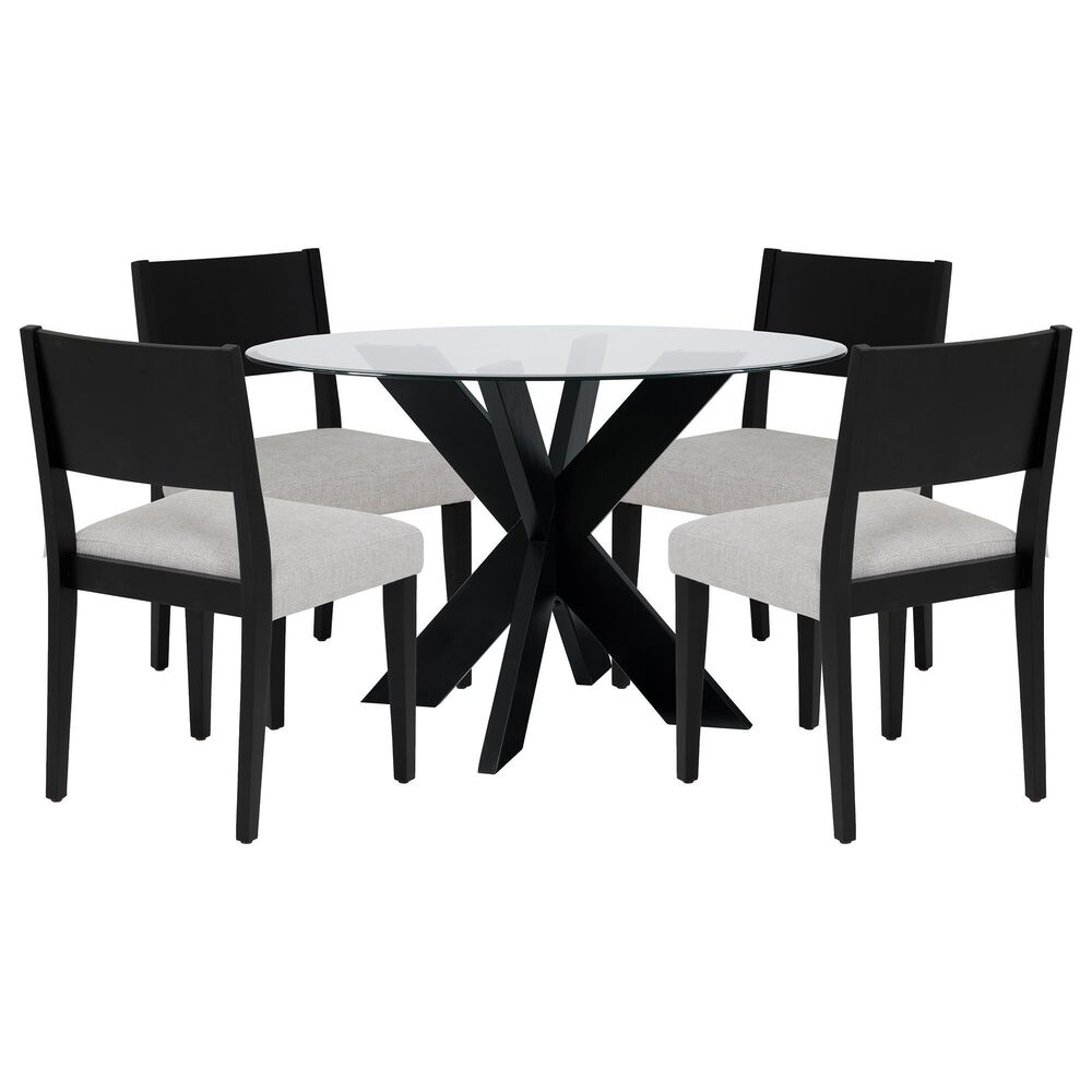 Linon Home Decor Auden and Cosgrove 5-Piece Round Dining Set in Black, , large