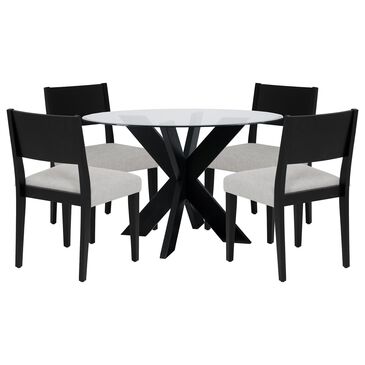 Linon Home Decor Auden and Cosgrove 5-Piece Round Dining Set in Black, , large