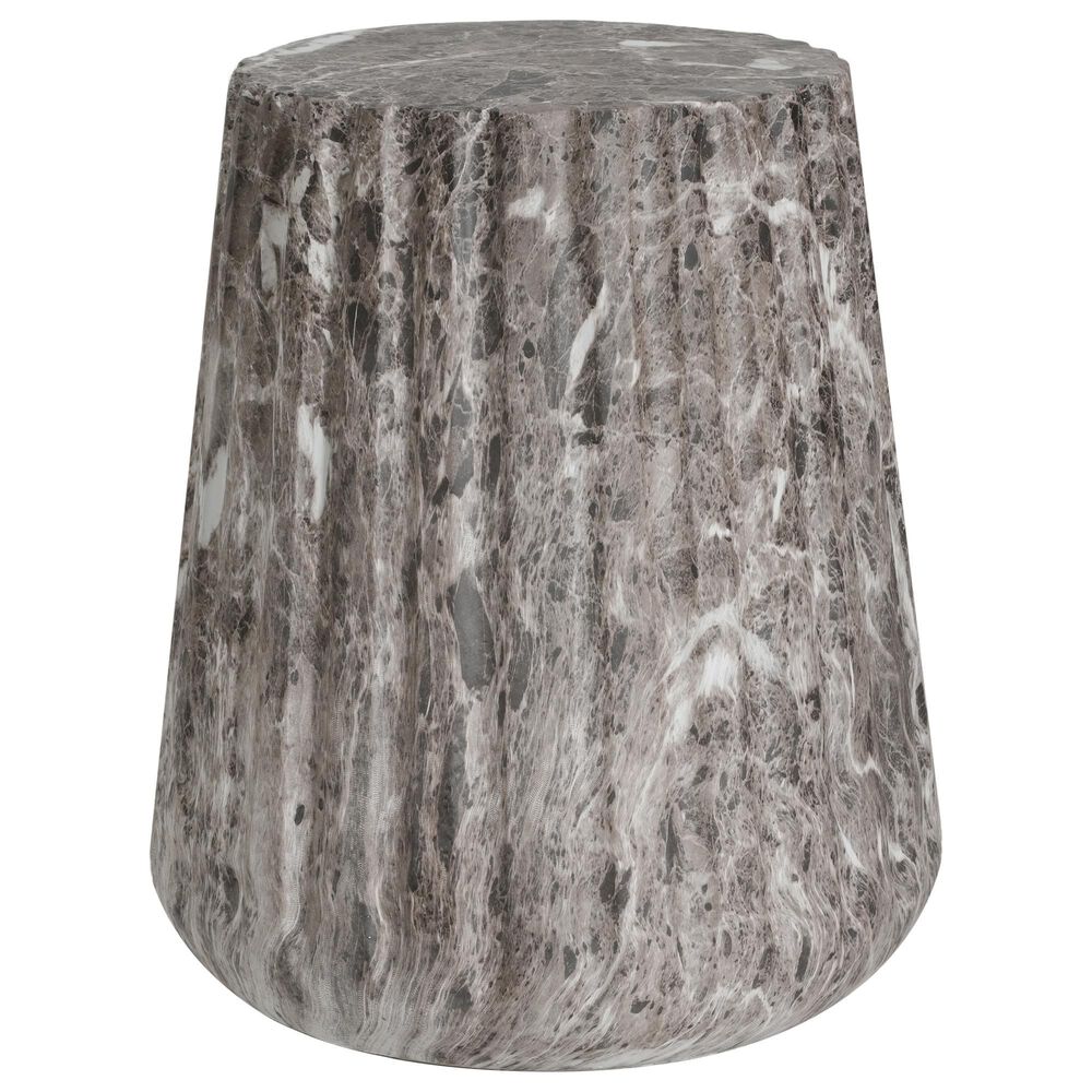 Hearth and Haven Outdoor Carved Side Table with Faux Natural Stone Texture in Brown, , large
