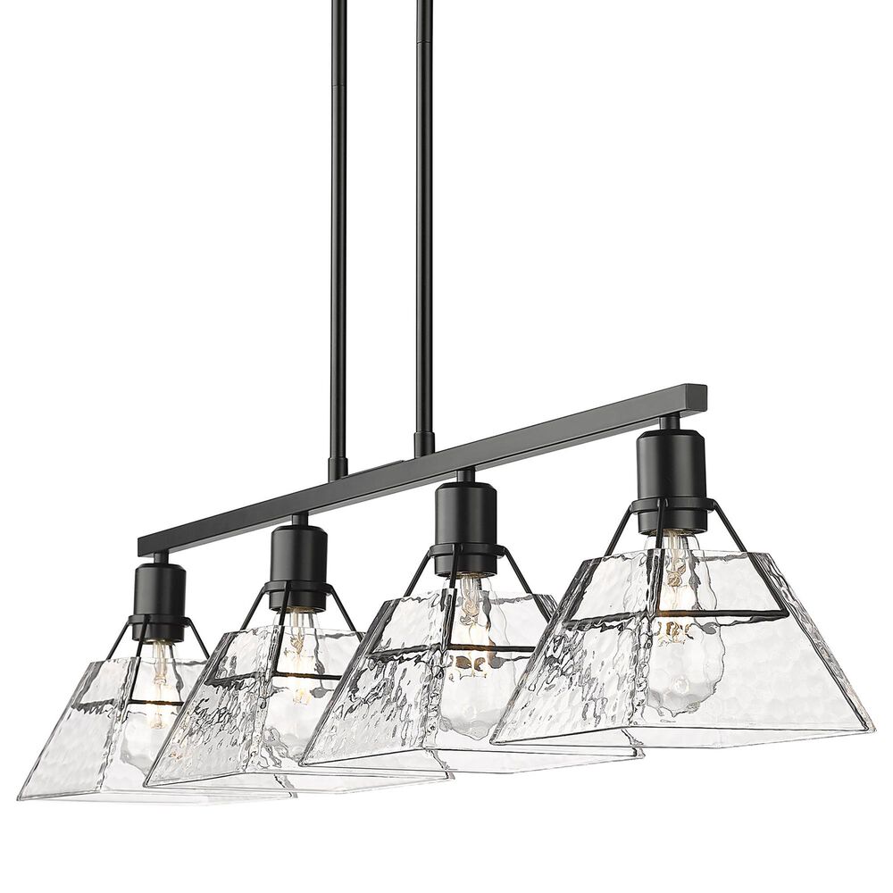 Golden Lighting Kepler 4-Light Pendant with Water Glass Shade in Matte Black, , large