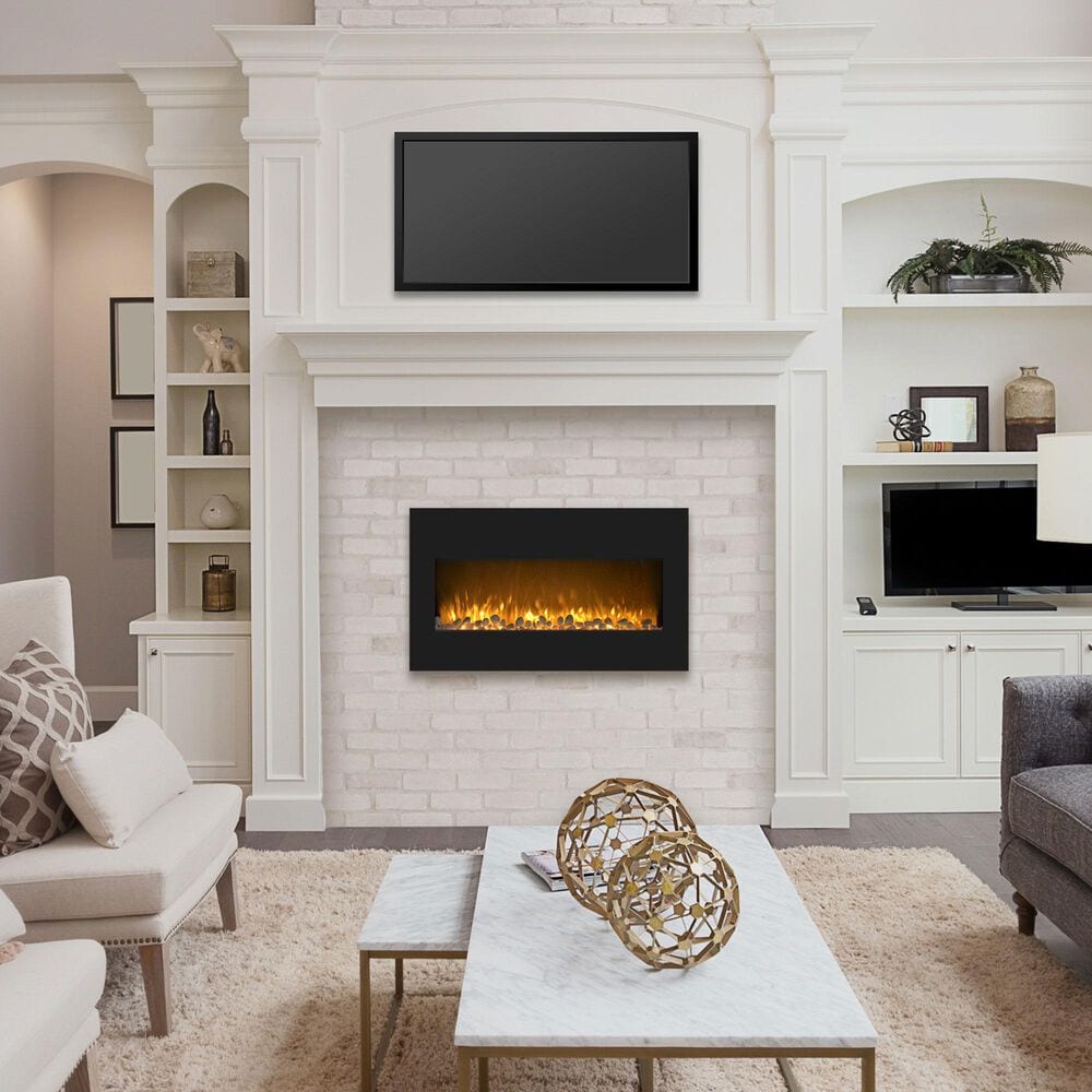 Timberlake Northwest Color Changing Fireplace with Wall Mount in Black, , large