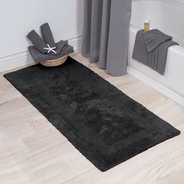 Timberlake Lavish Home 100% Cotton Long Bath Rug in Black, , large