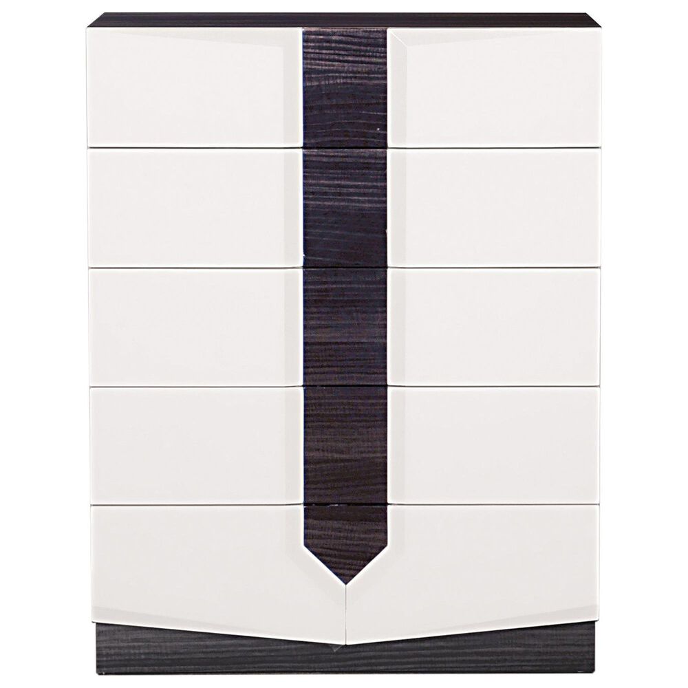 Global Furniture USA Hudson 5-Drawer Chest in White, Black and Grey, , large