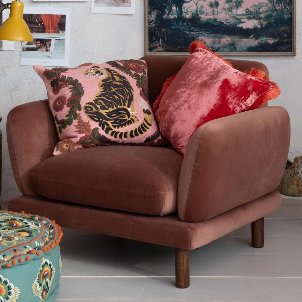 Teak Interiors Sunset Villa 20" x 20" Slub Pillow in Multicolor, , large