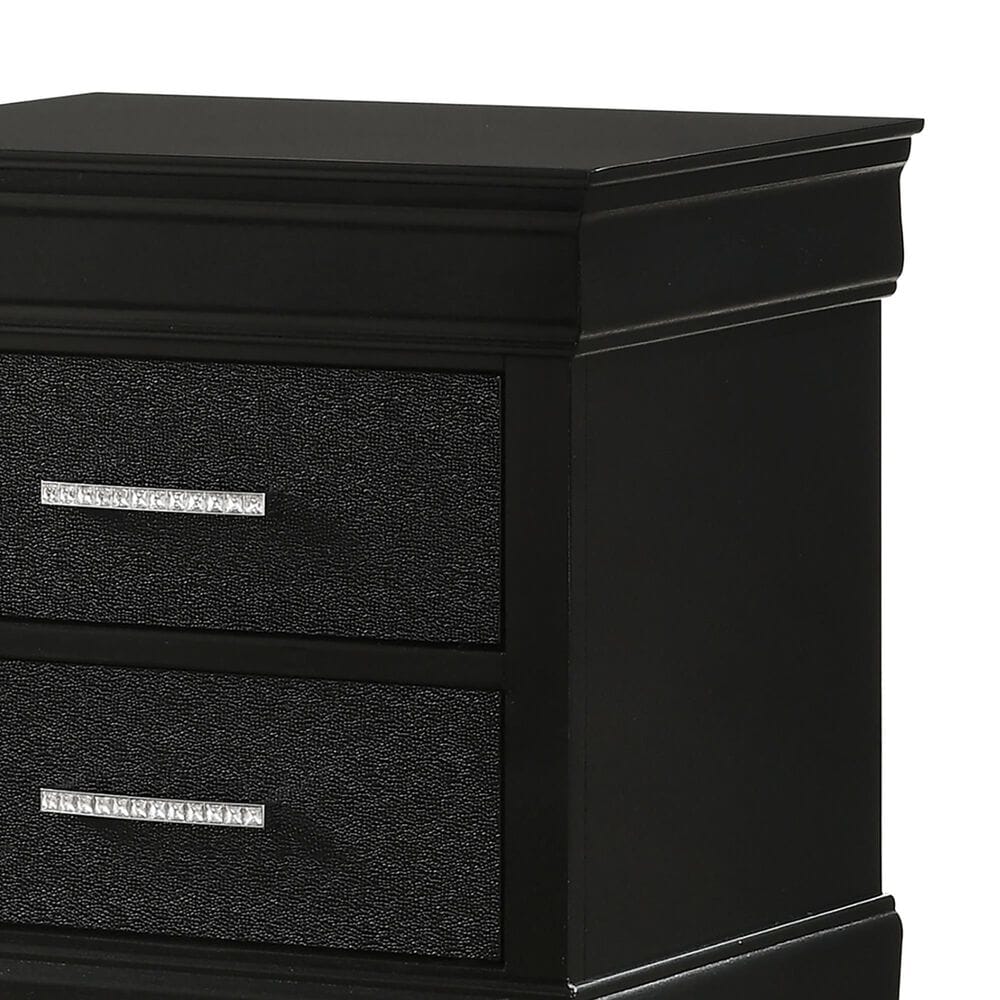 Crown Mark Amalia 2-Drawer Nightstand in Black, , large