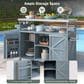 HOMLUX 50" Outdoor Kitchen Island in Grey Blue and Stainless Steel, , large