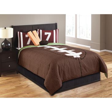 Hallmart Collectibles Touchdown 6-Piece Full Comforter Set in Brown and Green, , large