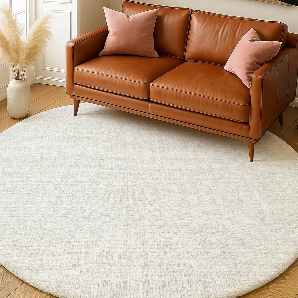 Dalyn Rug Company Voyage VY1 Ivory 8' Round Area Rug, , large