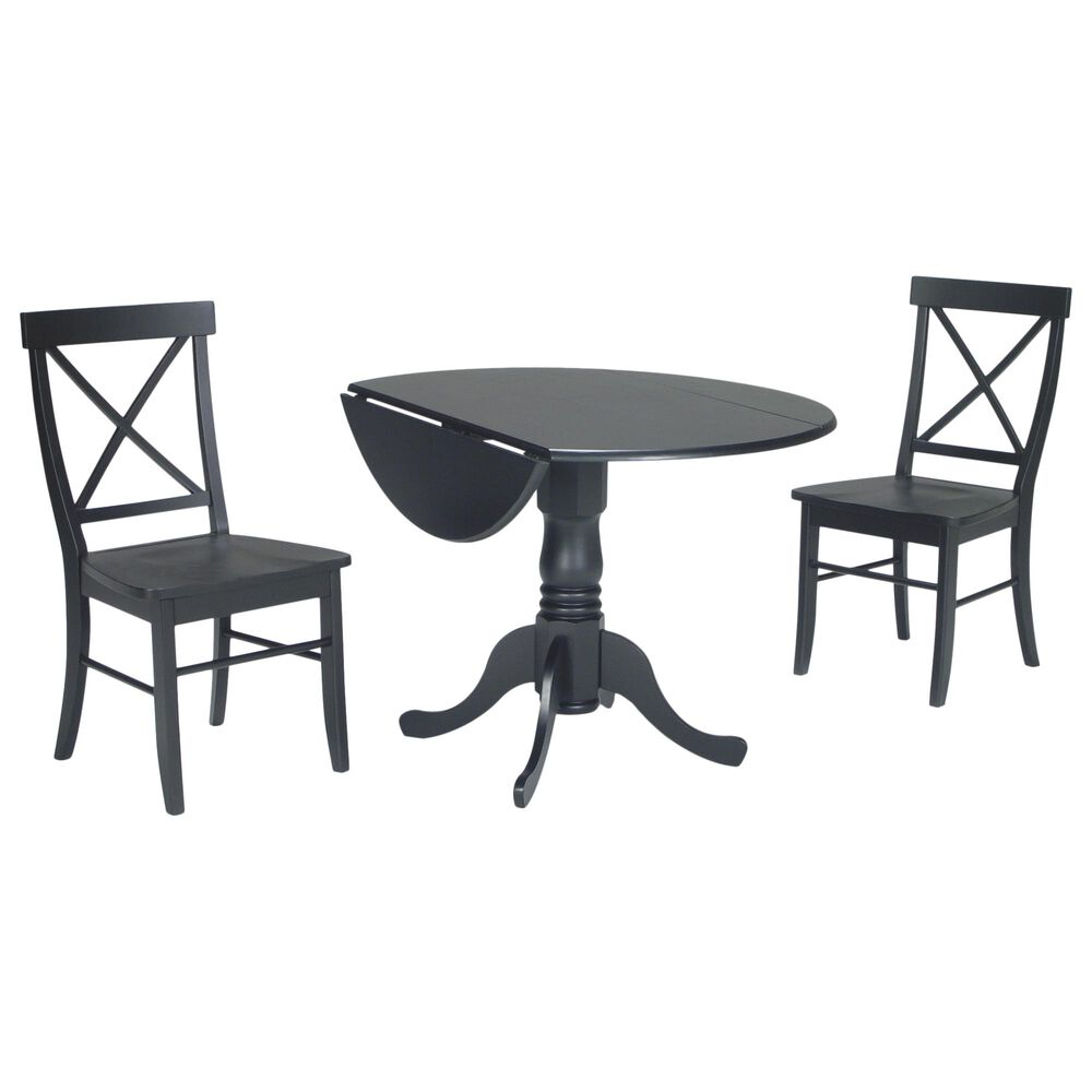International Concepts Transitional 3-Piece Dining Set in Black, , large