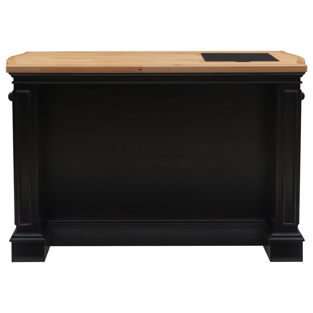 Linon Home Decor Pennfield Kitchen Island in Natural and Black Sand, , large