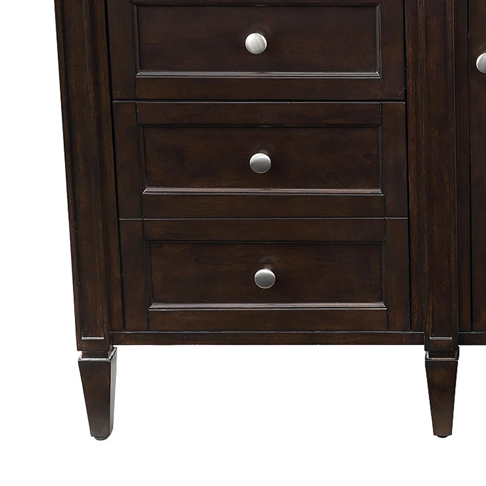 James Martin Vanities Brittany 60" Single Bathroom Vanity in Burnished Mahogany with 3 cm Carrara White Marble Top and Rectangle Sink, , large