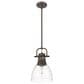 Golden Lighting Duncan 1-Light Small Pendant with Rod and Clear Shade in Rubbed Bronze, , large