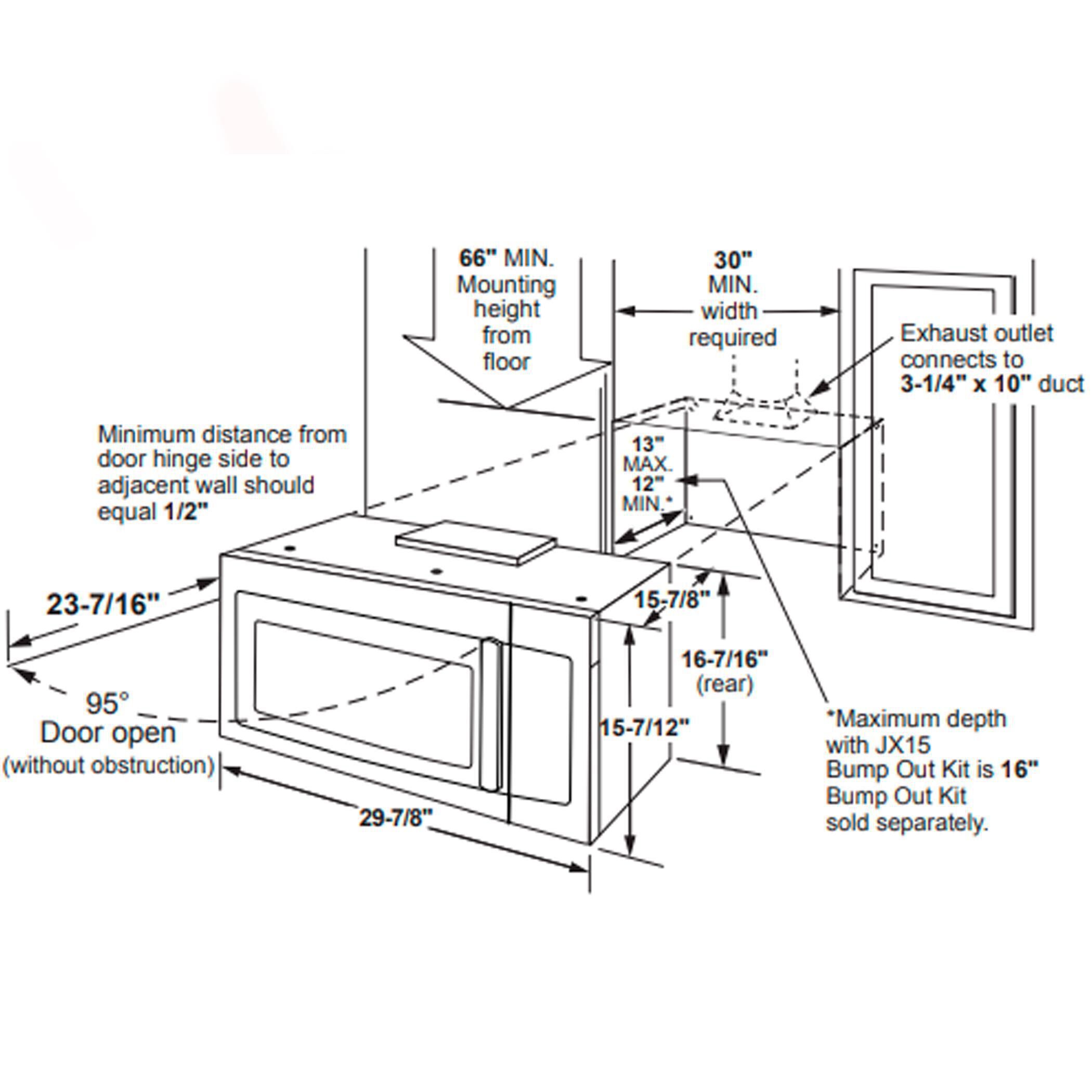 Ge microwave shop recirculating venting
