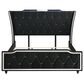 Pacific Landing Lorient King Upholstered Wingback Bed in Black, , large