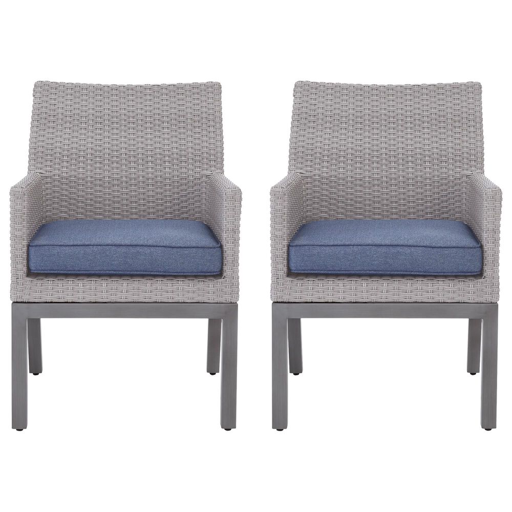 Ashley Half Moon Beach Patio Arm Chair with Cushion in Gray (Set of 2), , large
